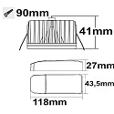 ISOLED Recessed LED spot Sys-90, IP44, 12W ColorSwitch 3000|4000K (Dip-Switch) 1120lm 100�, TRIAC dimmable
