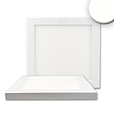 Outdoor LED ceiling luminaire SLIM 18MM, IP52, 22 x 22cm, transformer integrated, white / diffuse, 18W 4000K 1450lm 120�