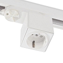 3-phase socket adapter with safety plug, max. 6A, incl. childlock ( CLASSIC + S1), white