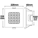 ISOLED LED downlight PRISM, UGR<19, suitable for offices, IP54, angular, 22.8 x 22.8cm, fixed optics, dimmable, 25W 3000K 2870lm 90�