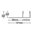 ISOLED LED drywall profile, flush-type, anodized aluminium, 200cm