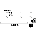 ISOLED LED Office hanging lamp GRID Up+Down, UGR<6, stackable, 1-10V dimmable, matt silver, 30+30W 4000K 6500lm