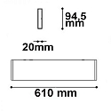 ISOLED LED wall luminaire Linear Up+Down 600, IP40, length 61cm, 25W 3000K 1300+500lm 2x120�, aluminium, black