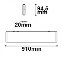 ISOLED Lineair licht up down IP40, zwart  30W 2300lm 3000K CRI 80-89 91cm
