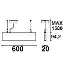 ISOLED Hangarmatuur Linear Up+Down 600 up down IP40, zwart 