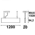 Hangarmatuur Linear Up+Down 1200 up down IP40, zwart 