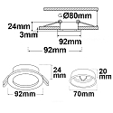 ISOLED Inbouwframe rond, stijf, aluminium geborsteld, goud, zwart