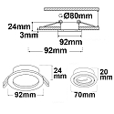 ISOLED Inbouwframe rond, stijf, aluminium geborsteld, wit