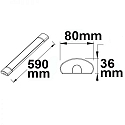 ISOLED LED surface mount luminaire, IP42, length 59cm, 20W Color Switch 3000-4000K 2000lm 120�, aluminium, white