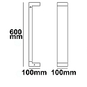 LED pathlight BOLLARD-1, angular, IP54, 7W 3000K 300lm, aluminium, sand black, height 60cm