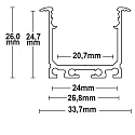 LED recessed / surface mount profile DIVE24, aluminium, 200cm