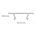 Accessory for profile CORNER12 BORDERLESS - cover, 200cm, COVER45, opal/satined, 65% translucency