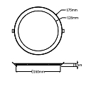 ISOLED Downlight plat, dimbaar IP42, zilver dimbaar