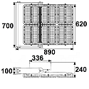 ISOLED Strijklicht FLOOD 1350W asymmetrisch, instelbaar IP66, zwart dimbaar
