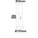 ISOLED bollard lamp 450 SENSOR cylindrical, with sensor, switchable E27 IP44, stainless steel 