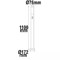 bollard lamp 1100 cylindrical, with sensor, switchable E27 IP44
