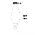 ISOLED LED lamp kaarsvorm CANLDE C35 set van 3, schakelbaar E14 4W 400lm 3000K 360� CRI 80-89 