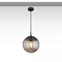 Pendelarmatuur INFINITY SMOKY GLASS 25 1-vlams, rond E27 IP20, zwart dimbaar