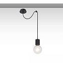 Pendelarmatuur INFINITY SINGLE ROUND 1-vlams, rond, zonder lampenkap E27 IP20, zwart dimbaar