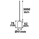 ISOLED Fitting E27 / 300CM OPEN CABLE, zwart