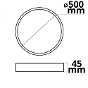 Plafondarmatuur PRO 500MM rond, CCT Switch IP20, zwart dimbaar