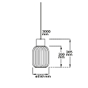 ISOLED Pendelarmatuur INFINITY WHITE GLASS SMALL gegroefd, met open kabel, 2-polig E27 IP20, zwart dimbaar