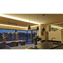 ISOLED Pendelarmatuur INFINITY WHITE GLASS ROUND gegroefd, met open kabel, 2-polig E27 IP20, zwart dimbaar