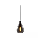 Pendelarmatuur INFINITY SMOKY GLASS met open kabel, 2-polig E27 IP20, zwart dimbaar
