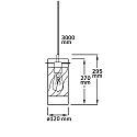 ISOLED Pendelarmatuur INFINITY SMOKY CURLED GLASS cilindrisch, met open kabel, 2-polig E27 IP20, zwart dimbaar