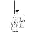 ISOLED pendant luminaire INFINITY BLACK GLASS with open cable, 2-pole E14 IP20, black dimmable