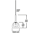 ISOLED Pendelarmatuur INFINITY CLEAR/BLACK GLASS met open kabel, 2-polig E14 IP20, zwart dimbaar