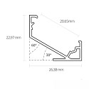 Hoekprofiel CORNER18 (45�/60�) opbouwversie, zwart