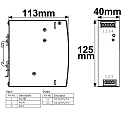 ISOLED top-hat rail module TRANSFORMER 48V, 48~55V/DC, 0-150W, IP67
