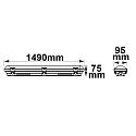 ISOLED damp-proof luminaire POWERSWITCH EMERGENCY - 150CM for VDU workstation, CCT Switch, multipower