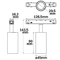 ISOLED Railspots SPOT 7W - TRACK48 (DALI) draaibaar, DALI aanstuurbaar, UGR < 19, magnetische montage IP20, zwart dimbaar
