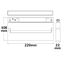ISOLED track spot LINEAR SPOT 22CM - TRACK48 swivelling, UGR < 19, switchable, magnetic mounting IP20, black 