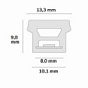ISOLED Volledig gesiliconiseerde ledstrip NEONPRO 940 CUSTOM B13H10 - FOR TILE-PROFILE met stekker, 2-polig wit
