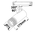 ISOLED 3-fase spot 24W - 20�-55� DIM draaibaar, 2-polig, focusseerbaar IP20, zwart dimbaar