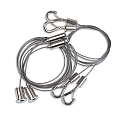 accessories wire suspension Y-TYPE 150CM set of 2, with carabiner, silver 150cm
