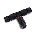 cable T-connector IP68, 6.5-11MM / 0.75-2.5MM�, 250V 16A 3-pole, black
