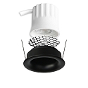 ISOLED recessed spotlight BACK32 round, set back IP20, black dimmable