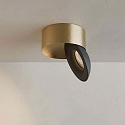 ISOLED Opbouw armatuur SPHERE IP54, goud, zwart dimbaar