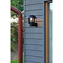 Konstsmide Wandarmatuur voor buitenshuis HEIMDAL E27 IP44, zwart, transparant