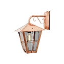 Konstsmide Wall luminaire FENIX DOWN, E27 max. 100W, massive copper / smoked acrylic glass