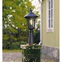 Konstsmide Lamp head VIRGO SMALL, E27 max. 100W, black aluminium / smoked acrylic glass
