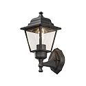 Wandarmatuur voor buitenshuis SMALL 1-vlams, klein E27 IP23, zwart, transparant