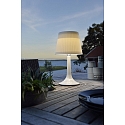 Konstsmide Solar tafellamp ASSISI met schakelaar, met lampenkap IP44, glanzend, wit 