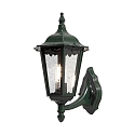 Outdoor wall luminaire FIRENZE UP, E27 max. 100W, green, aluminium / clear glass