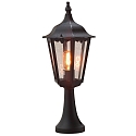 Pedestal light FIRENZE, E27 max. 100W, black aluminium / clear glass
