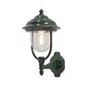 PARMA outdoor wall luminaire UP, E27 max. 75W, green, aluminium / clear acrylic glass
